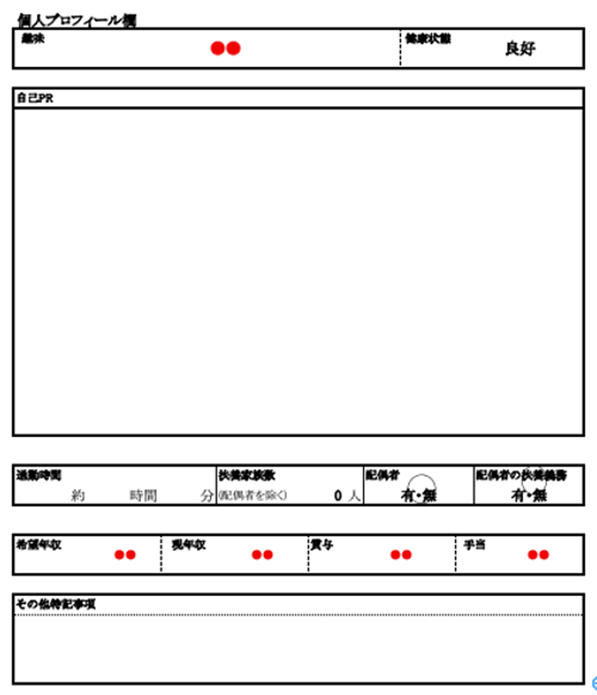 履歴書の基本フォーマット5